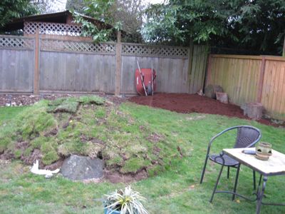 Berm Being Constructed In Backyard