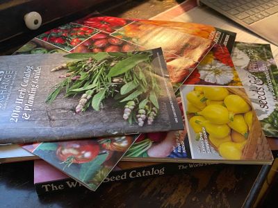 Stack Of Seed And Plant Catalogs