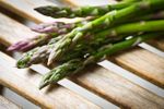 Asparagus Plants on Wooden Table