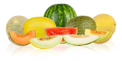 Variety Of Whole And Sliced Melons
