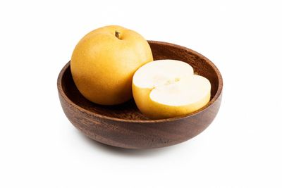 Wooden Bowl With Hosui Asian Pears