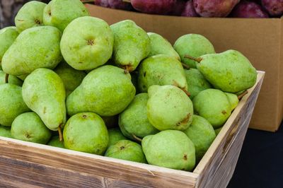 Wooden Crate Full Of Summer Pears