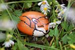 Painted Garden Rock As A Fox