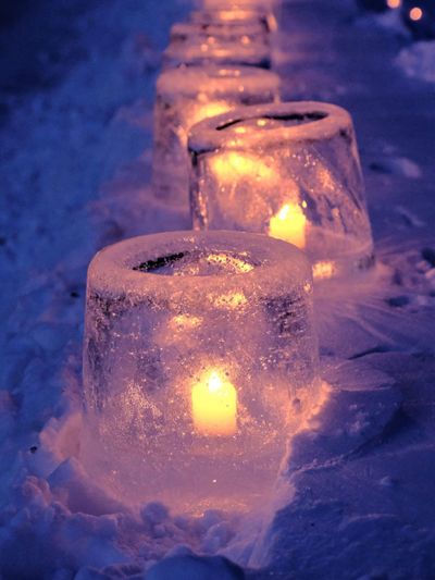 DIY Ice Lanterns With Candles