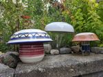 DIY Mushroom Art With Vases In Garden