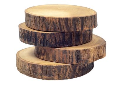 Four Stacked Wooden Coasters