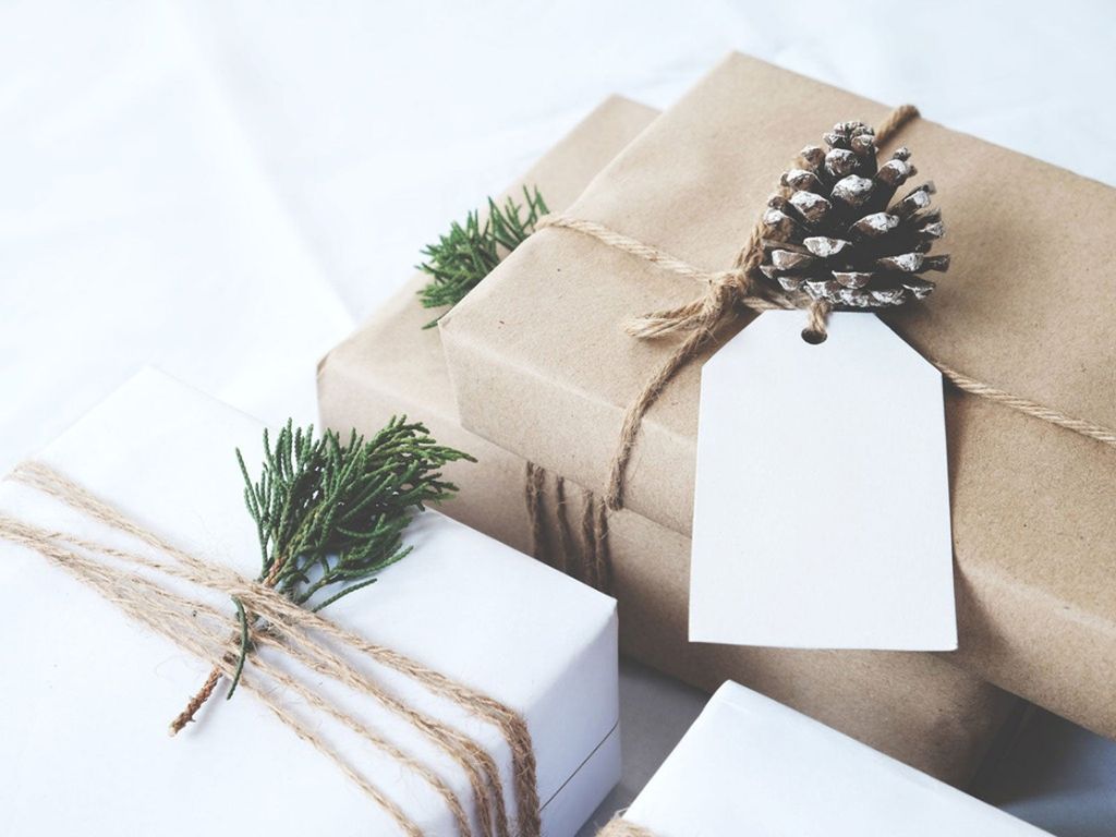 gifts wrapped in plain paper and twine