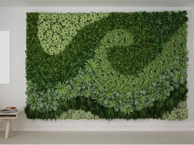 An Indoor Living Wall Of Green Plants