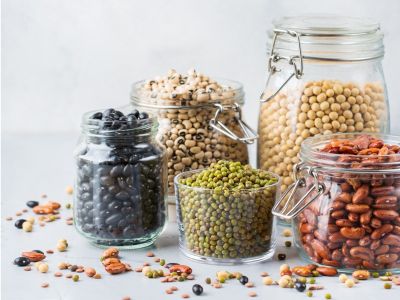 Jars Of Colorful Dry Beans