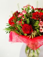 Red And Green Festive Floral Arrangements